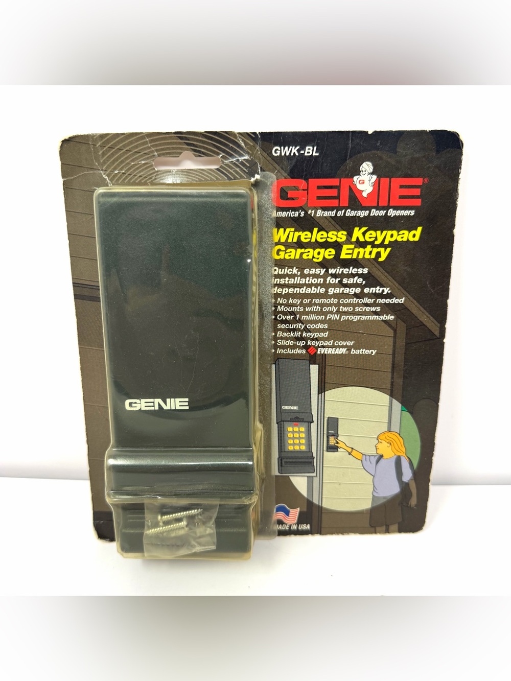 Vintage Genie OEM GWK-BL Wireless Keypad Garage Entry NOS Open Box NEW Battery